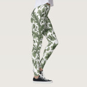 grüne Blumen und Blätter Leggings (Rechts)