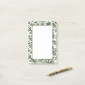 grüne Blumen und Blätter Post-it Klebezettel (Auf Schreibtisch)