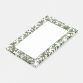 grüne Blumen und Blätter Post-it Klebezettel (angewinkelt)