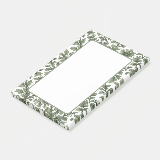 grüne Blumen und Blätter Post-it Klebezettel (angewinkelt)