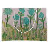 Grüne Blumenbeutel Große Geschenktüte (Vorderseite)