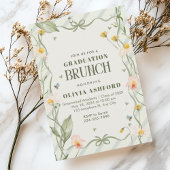 Grüne Blumencoquette Eleganter Brunch Abschluss Einladung
