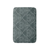 Grüne Blumendamastluxustapete Badematte (Vorderseite Vertikal)