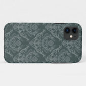 Grüne Blumendamastluxustapete Case-Mate iPhone Hülle (Rückseite (Horizontal))