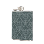 Grüne Blumendamastluxustapete Flachmann (Links)