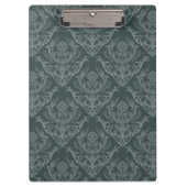 Grüne Blumendamastluxustapete Klemmbrett (Vorderseite)