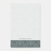 Grüne Blumendamastluxustapete Post-it Klebezettel (Vorderseite)