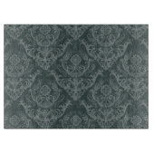 Grüne Blumendamastluxustapete Schneidebrett (Vorderseite)