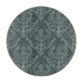 Grüne Blumendamastluxustapete Schneidebrett (Vorderseite)