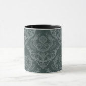 Grüne Blumendamastluxustapete Tasse (Zentrum)