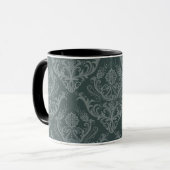 Grüne Blumendamastluxustapete Tasse (Vorderseite Links)