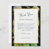 Grüne Blumendarstellung Personalisiert Dankeskarte (Rückseite)