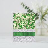 Grüne Blumendauge Postkarte (Stehend Vorderseite)