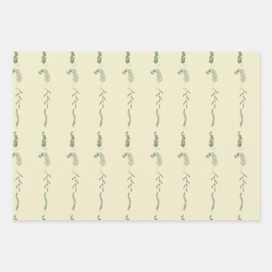 Grüne Blumendoodles Geschenkpapier Set (Vorderseite 3)