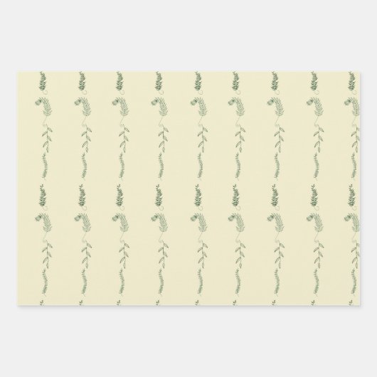 Grüne Blumendoodles Geschenkpapier Set (Vorderseite 2)