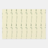 Grüne Blumendoodles Geschenkpapier Set (Vorderseite)