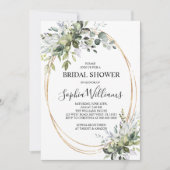 Grüne Blumendusche Einladung (Vorderseite)