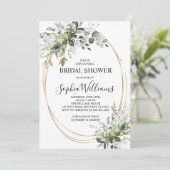 Grüne Blumendusche Einladung (Stehend Vorderseite)