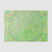 Grüne Blumenfeder-Mandala Seidenpapier (Vorderseite)