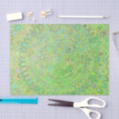 Grüne Blumenfeder-Mandala Seidenpapier (Handwerk)