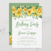 Grüne Blumenfeier Einladung (Vorne/Hinten)