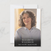 Grüne Blumenfeier zum Foto Lebensbeerdigung Dankeskarte (Rückseite)