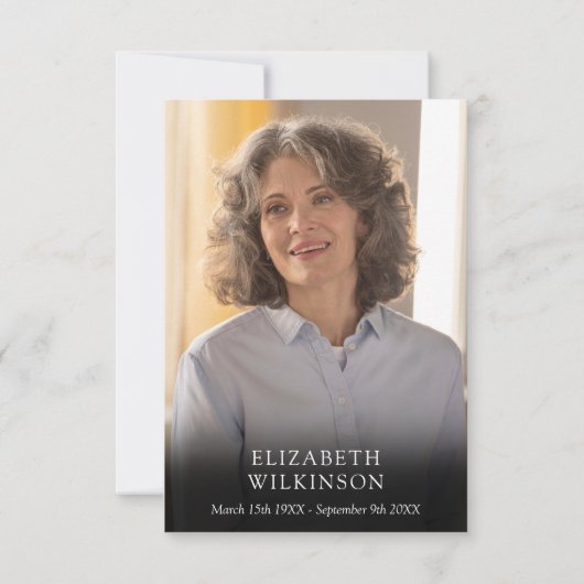 Grüne Blumenfeier zum Foto Lebensbeerdigung Dankeskarte (Rückseite)