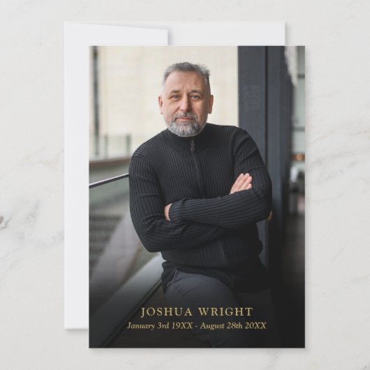 Grüne Blumenfeier zum Foto Lebensbeerdigung Einladung (Rückseite)