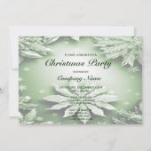 Grüne Blumenferien Weihnachten Party Einladung (Rückseite)