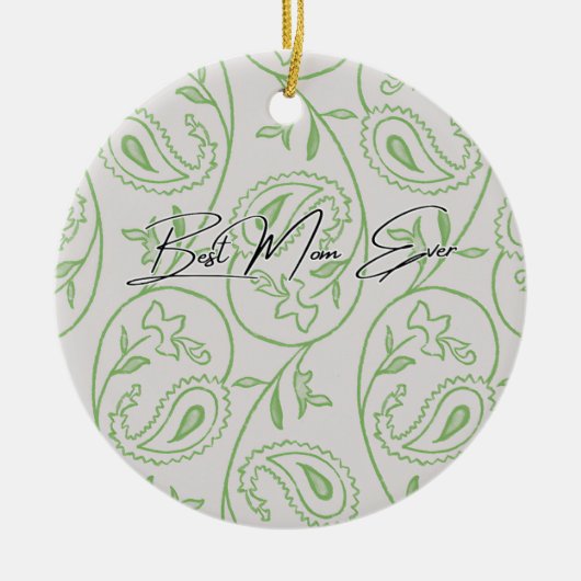 Grüne Blumenfrucht Keramik Ornament (Vorne)