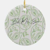 Grüne Blumenfrucht Keramik Ornament (Hinten)