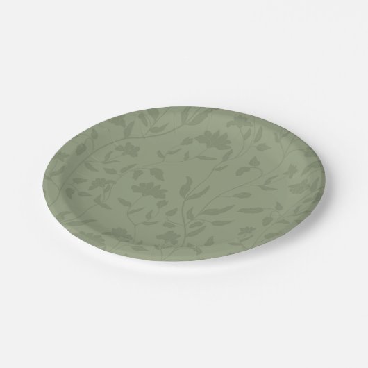 Grüne Blumenfrucht Pappteller (Schrägansicht)