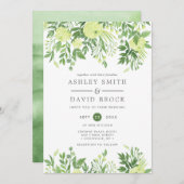 Grüne Blumengarten Hochzeit Einladung (Vorne/Hinten)