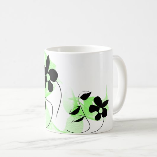 Grüne Blumengarten-Kaffeetasse Kaffeetasse (VorderseiteRechts)