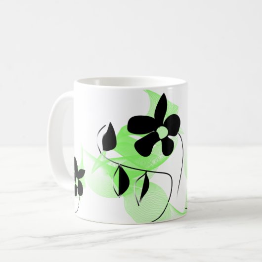 Grüne Blumengarten-Kaffeetasse Kaffeetasse (Vorderseite Links)