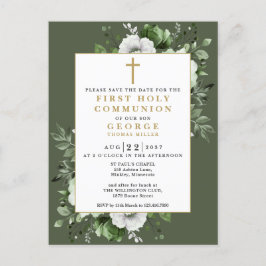 Grüne Blumengemeinde Save the Date Postkarte