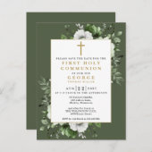 Grüne Blumengemeinde Save the Date Postkarte (Vorne/Hinten)