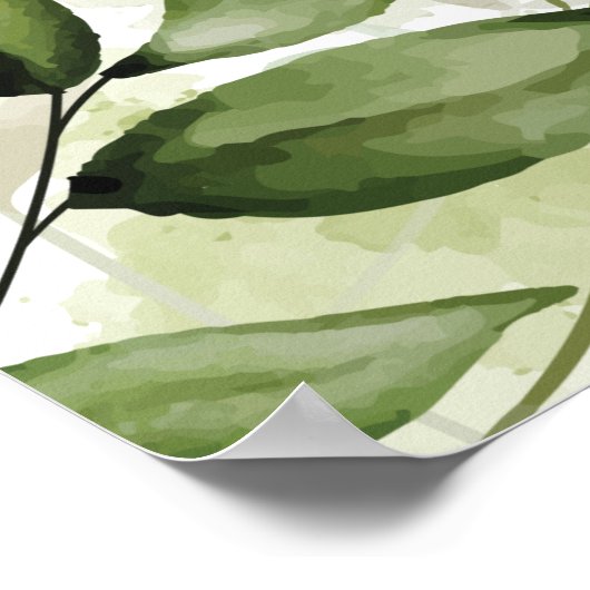 Grüne Blumengeschlecht offenbart Stimmzeichen Poster (Ecke)