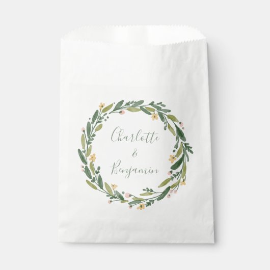 Grüne Blumengewächse Gewürzgrün Hochzeit Geschenktütchen (Vorderseite)