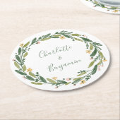 Grüne Blumengewächse Gewürzgrün Hochzeit Runder Pappuntersetzer (Angewinkelt)