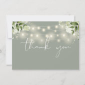 Grüne Blumengrün und Strandleuchten Dankeskarte (Vorderseite)