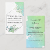 Grüne, blumengrüne Öle mit lebensnotwendigen Eigen Visitenkarte (Vorne/Hinten)