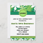 Grüne Blumenhawaiianische Plumeria Sommereinladung Einladung (Vorderseite)