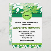 Grüne Blumenhawaiianische Plumeria Sommereinladung Einladung (Vorne/Hinten)