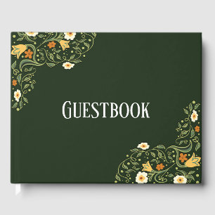 Grüne Blumenhochzeit Gästebuch