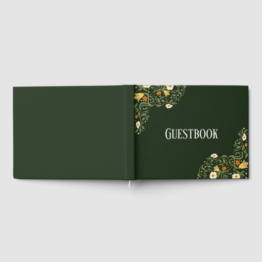 Grüne Blumenhochzeit Gästebuch (Voll)