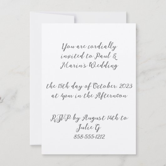 Grüne Blumenhochzeit in Burgund und Rose Einladung (Rückseite)