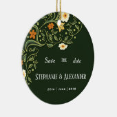 Grüne Blumenhochzeit Keramik Ornament (Rechts)