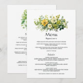 Grüne Blumenhochzeit Menükarte (Vorne/Hinten)