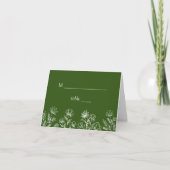 Grüne Blumenhochzeit vorbehaltene Platzkarten Karte (Vorderseite)